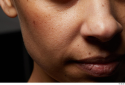 Face Mouth Nose Cheek Skin Woman Black Slim Studio photo references